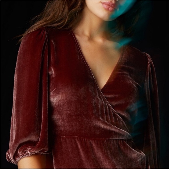 Aritzia Wilfred Lyric Velvet Dress Size Small Forest Green Holidays - Picture 4 of 13